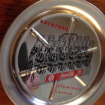 1950's Aluminum Rockford Coca Cola coaster - Coca-Cola