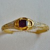 24k Gold ring whit ruby and emaille 15th century medieval 
