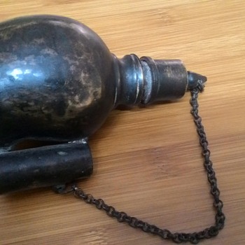 My antique brass powder flask... - Bottles