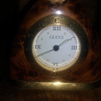 	Rare GUCCI  Tortoise Shell STIRRUP DESK ALARM CLOCK - Clocks