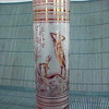 Etched Overlay Glass Vase
