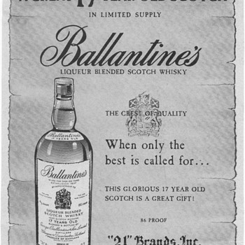1953 Ballantines Scotch Whisky Advertisement - Advertising