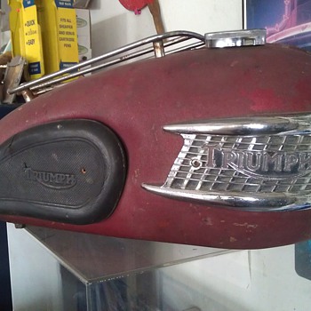 Antique Triumph Motorcycle Tank - Motorcycles