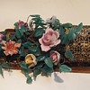 OLD Sconces w/Pottery flowers and Glass leaves~Italian French?