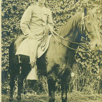 WWI U.S. Army Cavalry Trooper on Horseback RPPC
