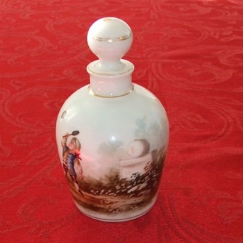 Perfume with handpainted 18th century tennis scene