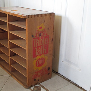 Table Talk Wooden Pie Crate - Advertising