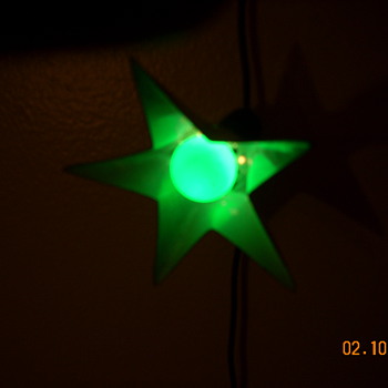 Vintage g6 "gumball" bulbs and vintage metal stars - Christmas