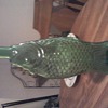 12 inch green glass bottle of a fish
