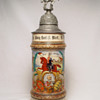 Imperial German mint pottery Reservist's stein of Uhlan Gefreiter Grolzmann