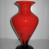 Czechoslovakia Red Tango Glass vase with applied amethyst drip Kralik