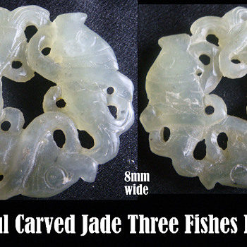 Jade - Three Carp Fish Pendent