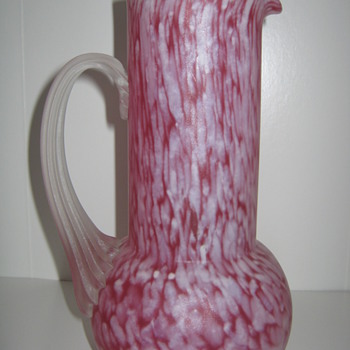 Czechoslovakia Satin Glass Cocktail Bevarge Pitcher - Art Glass