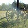 OX Log Hauler from late 1800s  Not sure if used earlier by military- Wheels show Moline Plow Co.