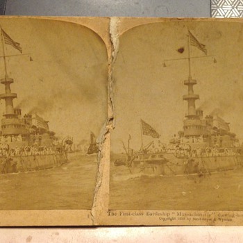 Old stereo view photo card the Massachusetts - Photographs