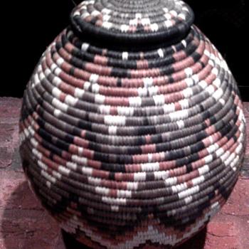 African Basket with papers