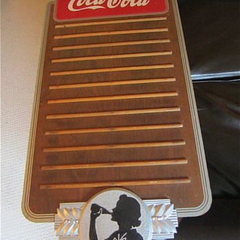 Coca Cola 1939 masonite "Silhoutte Girl" Menuboard