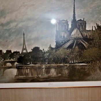 VINTAGE SIGNED LIMED EDITION PRINT - TITLE: " PARIS " - Posters and Prints
