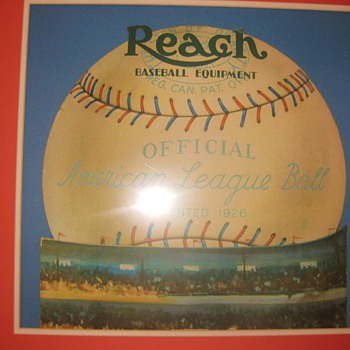 1926 Reach Official American League Ball Die-Cut advertising display - Baseball