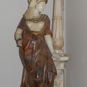 Alabaster and marble lamp