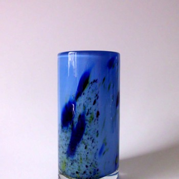 Randsfjord Glassverk Blue Vase by Benny Motzfeldt or Torbjørn Torgersen - Art Glass