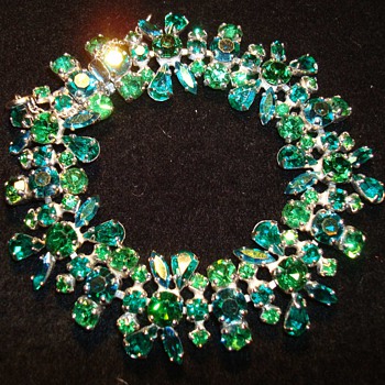 Dazzling Emerald Green and Aqua Blue Sherman Bracelet