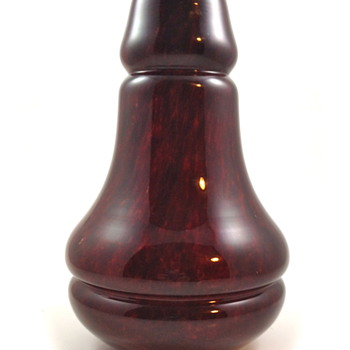 Kralik Mottled Blood Red Vase, ca. 1930s - Art Glass