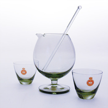 TIVOLI mixer  (1958) and COPENHAGEN glasses (1953), Per Lütken (Holmegaard) - Art Glass
