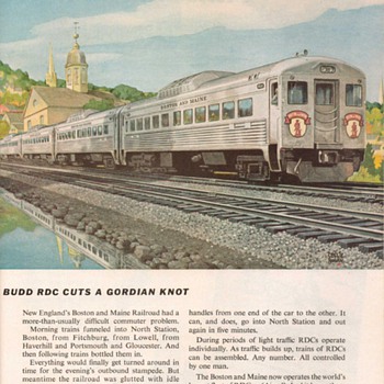 1955 - Budd Co. RDC Traincars "New England Railroad" Advertisement - Advertising