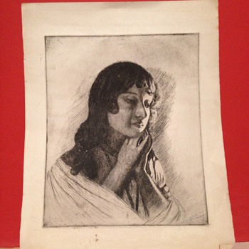 A nice drawing of a women. Signed by ??