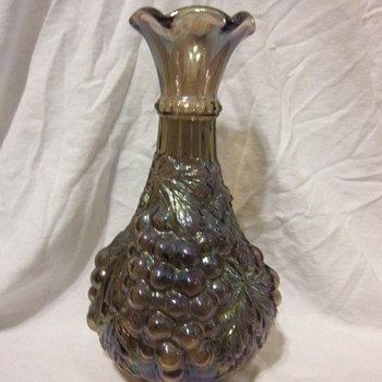 Mystery Glass Vase - Carnival? Grapes? - Art Glass