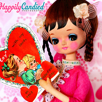 Vintage 1960's-1970's Japanese Pink Hekinan Doll (aka Pose Doll & Bradley Doll) - Dolls