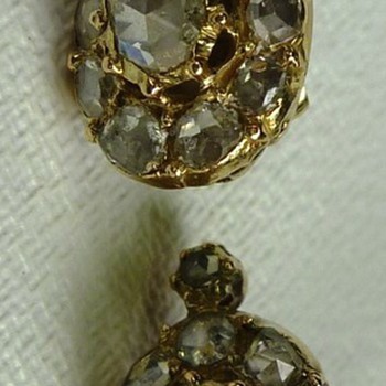 Fine antique 18k Rose gold diamond earrings