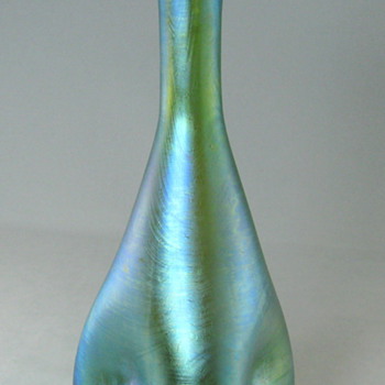 Blue Iridescent Loetz Vase - Art Glass