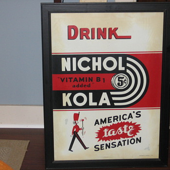 nichol kola tin sign  dated 6-41