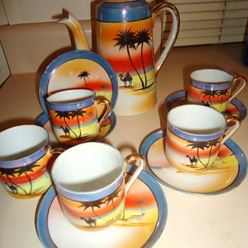 Japan tea set? Yes but camels? From thrift store. Yellow tagged 1/2 off $7.50 - Asian