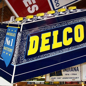 Delco battery sign