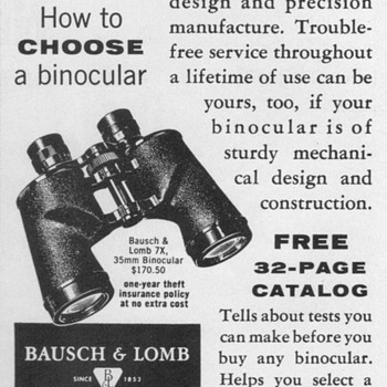 1954 - Bausch & Lomb Binoculars Advertisements - Advertising