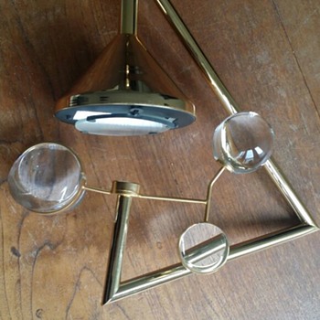 unknown brass light with crystal - Lamps