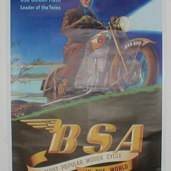 B.S.A. 650 Golden Flash Motorcycle Poster - Advertising