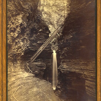 8x10 Old Canyon Gutch Water Fall Wis. Dells? H.H.Bennett? 