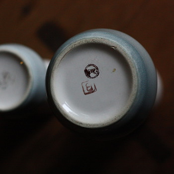Pair of Vases, Unidentified Marking Mid Century Japan? - Art Pottery