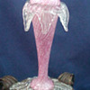 Antonin Ruckl & Sons Bohemian Striped Pink Spangle Cased Glass Vase