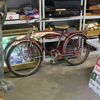 Late 40's Columbia 3-Star Deluxe Tank Bike * Original Paint - Sporting Goods