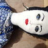 24" Victorian Saloon Blue Eyed Girl Doll handmade from fabric/ rags