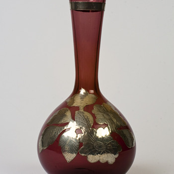 silver overlay vase - Glassware