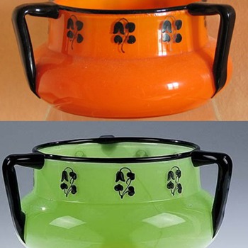 Loetz 3-handle enamel decors #1 - Art Glass