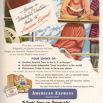 1952 - American Express Traveler's Cheques Advertisement - Advertising