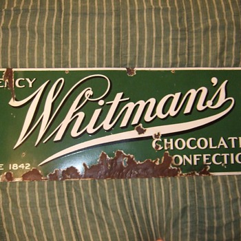 Whitman's choclates and confections porcelain sign