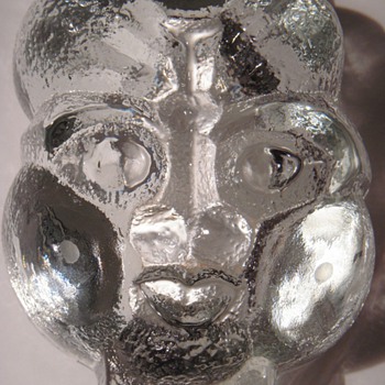 Scandinavian Glass Face~Pipe Ashtray?~Thick, Vintage, Beautiful & Interesting